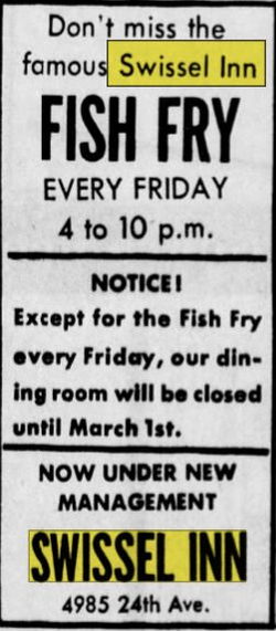 Swissel Inn - Jan 1962 Fish Fry (newer photo)